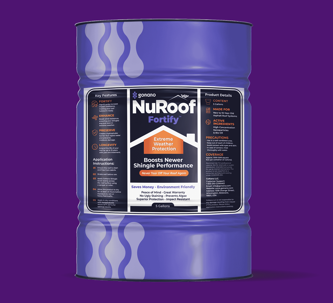 Weather protection paint can with detailed label