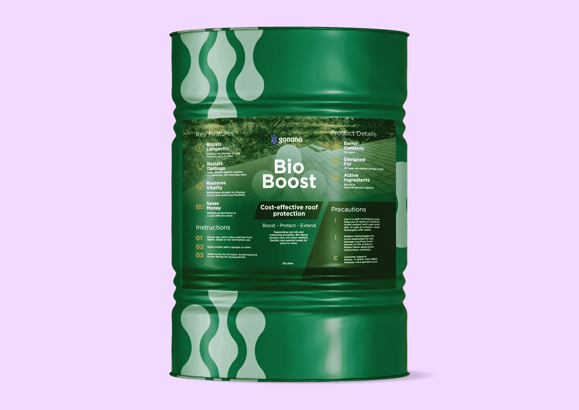 Bio Boost branding on green barrel
